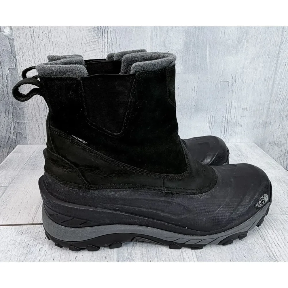 North Face HeatSeeker Waterproof Boots Men 14 Insulated Black 200 Gram Pull-On